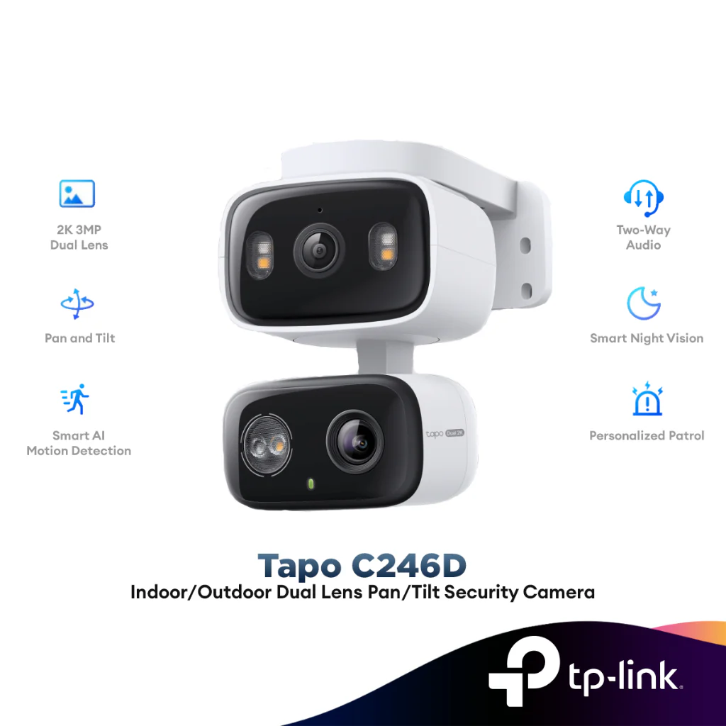 Indoor/Outdoor Dual Lens Pan/Tilt Security Camera